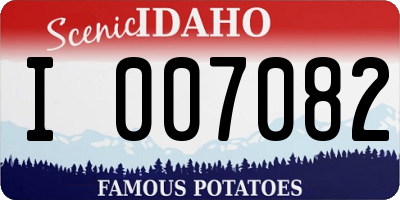 ID license plate I007082