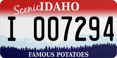 ID license plate I007294
