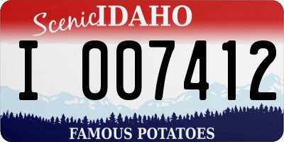 ID license plate I007412