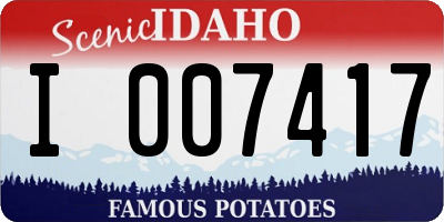 ID license plate I007417