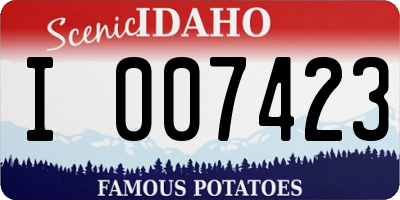 ID license plate I007423