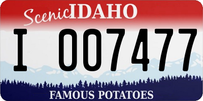 ID license plate I007477