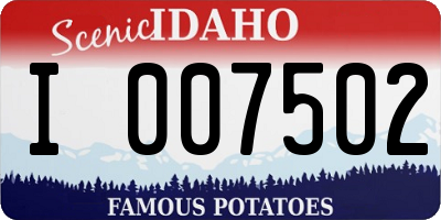 ID license plate I007502