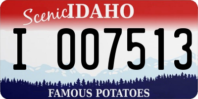 ID license plate I007513