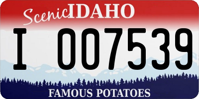 ID license plate I007539