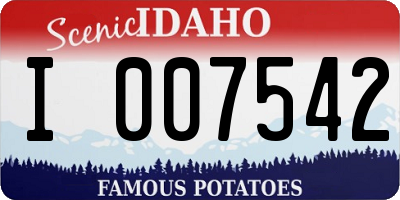 ID license plate I007542