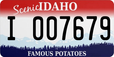 ID license plate I007679