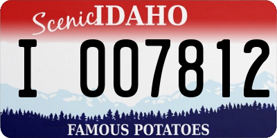 ID license plate I007812