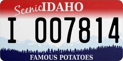 ID license plate I007814