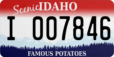 ID license plate I007846
