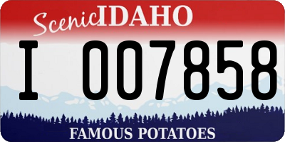 ID license plate I007858