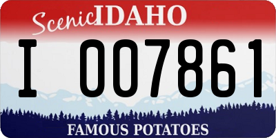 ID license plate I007861
