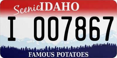 ID license plate I007867