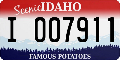 ID license plate I007911