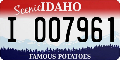 ID license plate I007961
