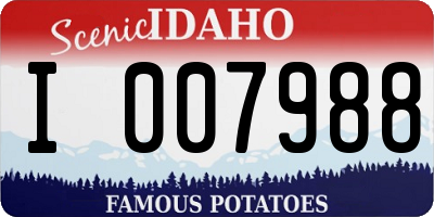 ID license plate I007988
