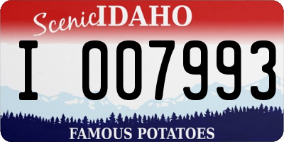 ID license plate I007993