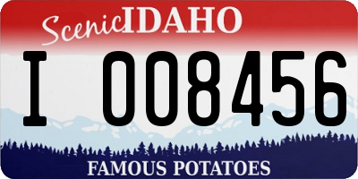 ID license plate I008456