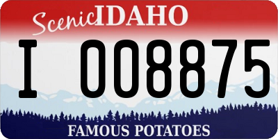 ID license plate I008875