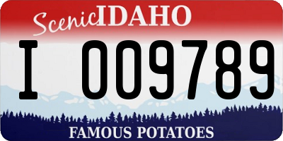 ID license plate I009789