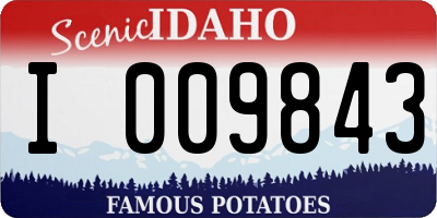 ID license plate I009843