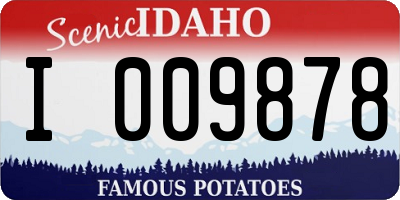 ID license plate I009878