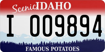 ID license plate I009894