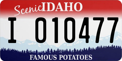 ID license plate I010477