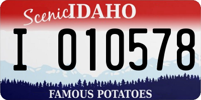 ID license plate I010578