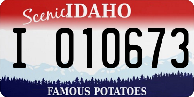 ID license plate I010673
