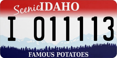 ID license plate I011113