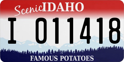 ID license plate I011418