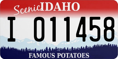 ID license plate I011458
