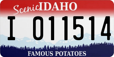 ID license plate I011514