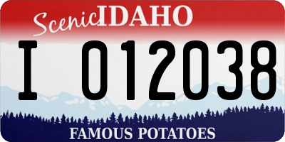 ID license plate I012038