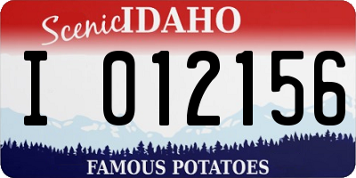 ID license plate I012156
