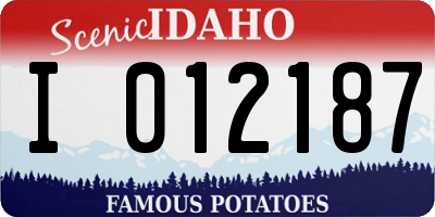 ID license plate I012187