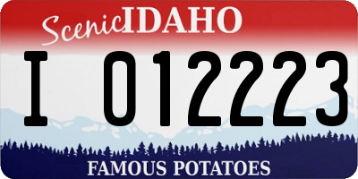 ID license plate I012223