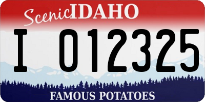 ID license plate I012325