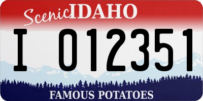 ID license plate I012351