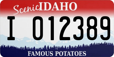 ID license plate I012389