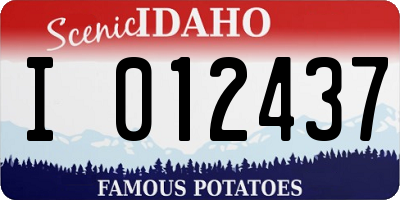 ID license plate I012437