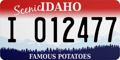 ID license plate I012477