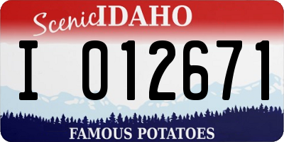 ID license plate I012671