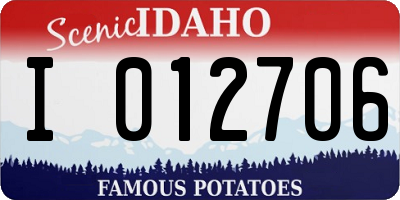 ID license plate I012706