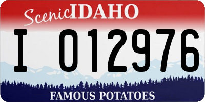 ID license plate I012976
