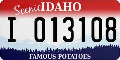 ID license plate I013108