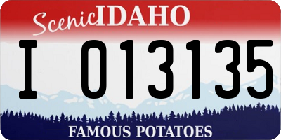 ID license plate I013135