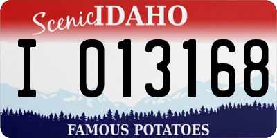 ID license plate I013168