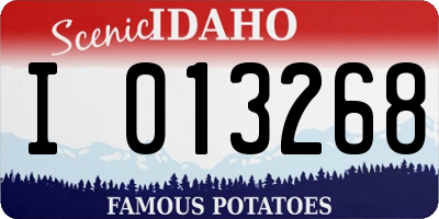 ID license plate I013268